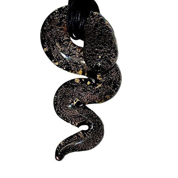 Antica Murrina hand crafted Venetian Glass serpentine pendant necklace - Picture 2 of 11